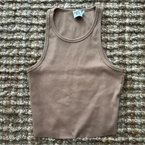 Princess Polly Ribbed Brown Tank Top-women’s size 8